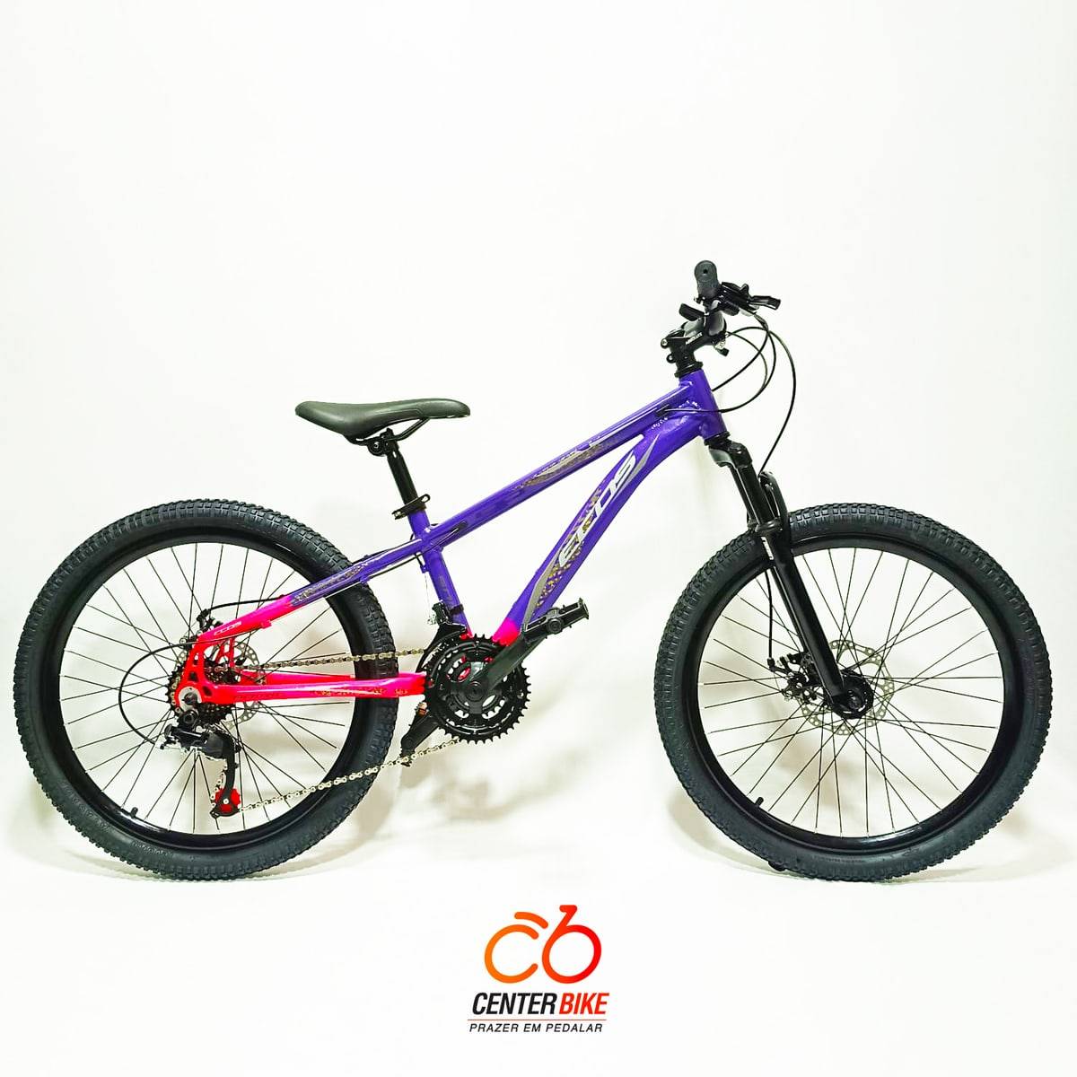 Bicicleta Aro 24 Alumínio Ecos 21 lilás rosa - Center Bike João Pessoa